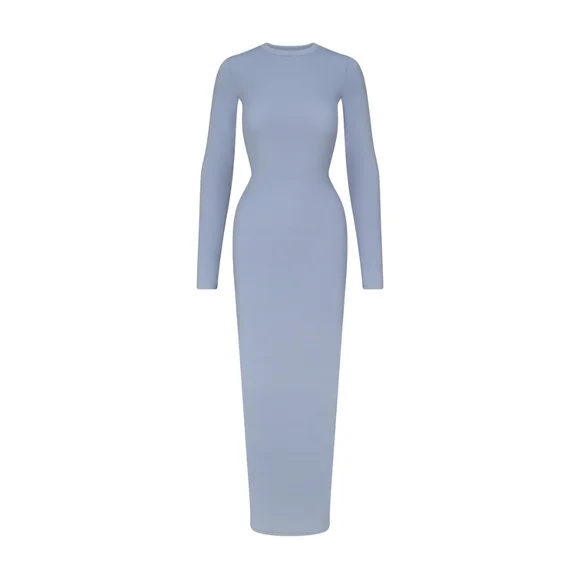 SKIMS | Dresses | 2 Nwt Skims Fits Everybody Crew Neck Long Sleeve Dress In  Slate | Poshmark